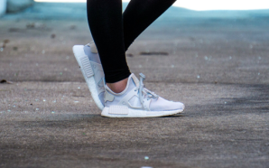 person in tennis shoes